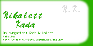 nikolett kada business card